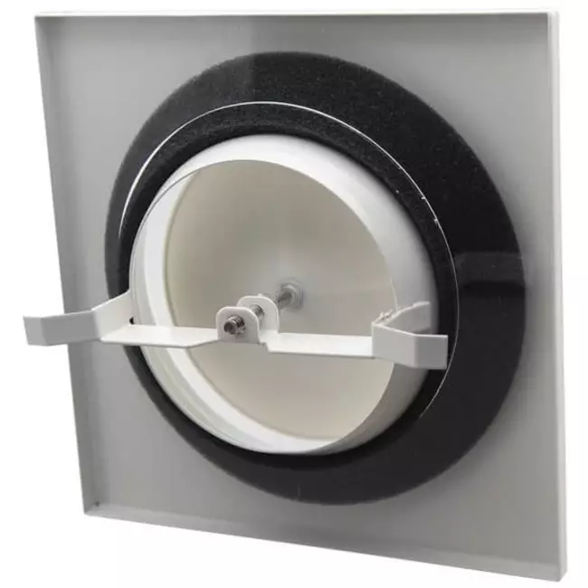 Bouche d'alimentation en métal carrée Ø 100 mm blanche avec clips - DVSQ-P100