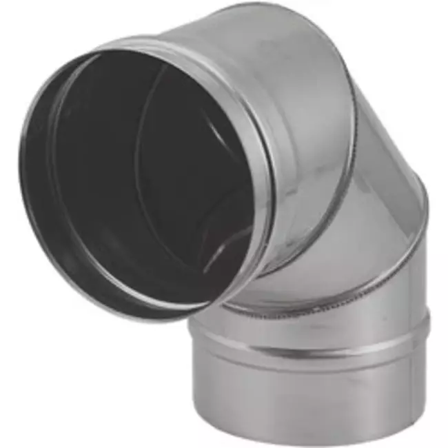Raccord coudé 87 ° paroi simple inox conduite de poêle Ø 250 mm