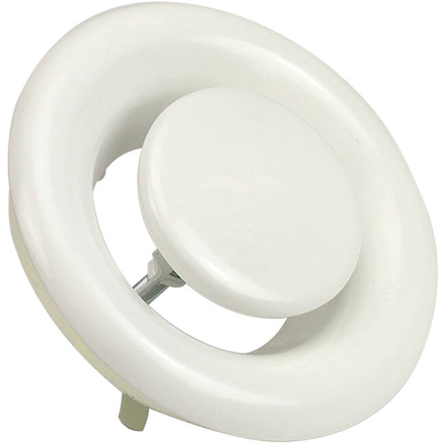 Valve d'échappement de ventilation en métal 125mm avec ressorts de friction - DVS-C125 - RAL 9016