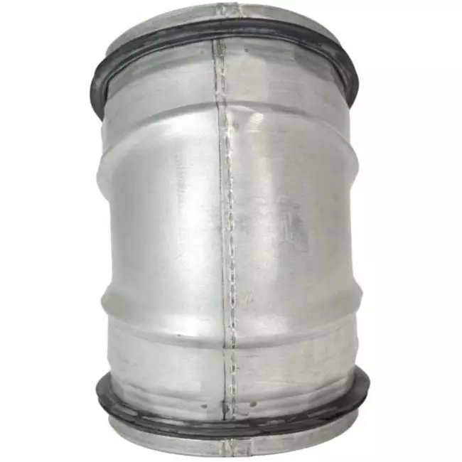 Coude spiralé court rond 45° Ø 80 mm pour conduit rigide galvanisé