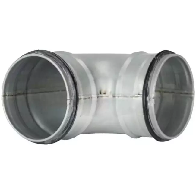 Coude spiralé court rond 45° Ø 80 mm pour conduit rigide galvanisé
