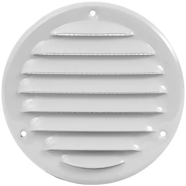 Grille de ventilation métal rond 125 mm blanc - MR125 - RAL9016