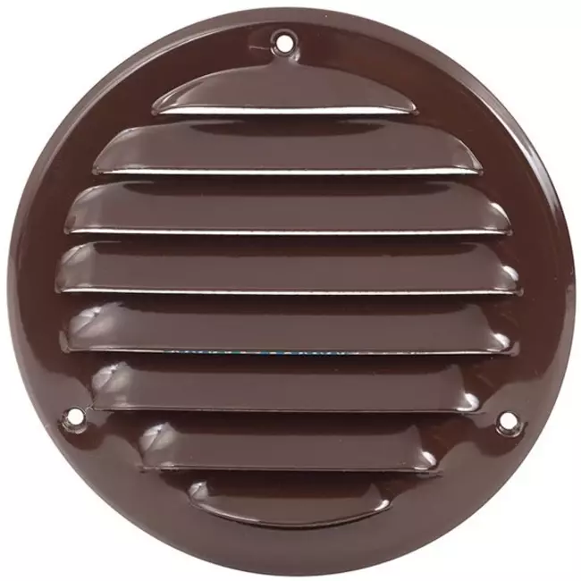 Grille de ventilation métal ronde 100 mm marron - MR100B - RAL8016