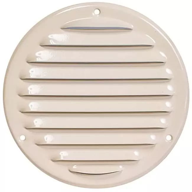Grille de ventilation métal ronde Ø 125 mm beige - MR125Y - RAL1015