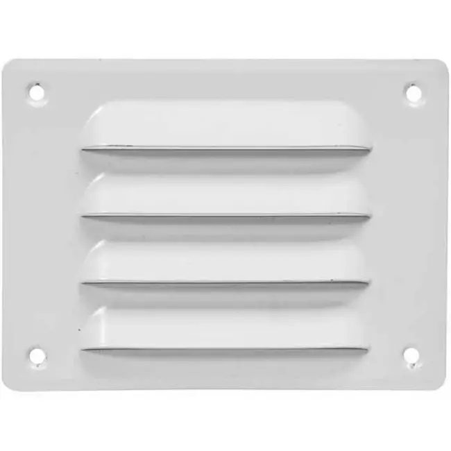 Grille de ventilation métallique carrée 140x105 mm blanche - MR14105