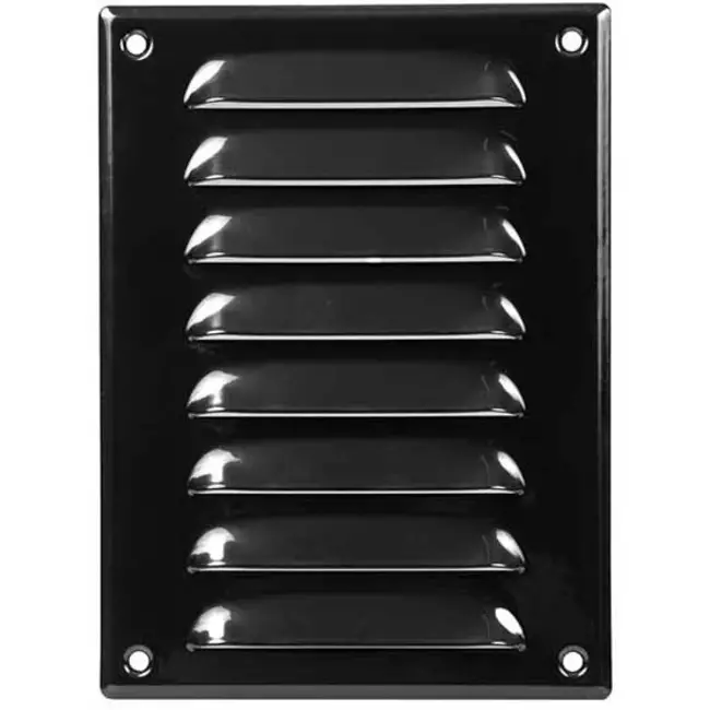 Grille de ventilation métallique carrée 140x190 mm noire - MR1419M - RAL9005