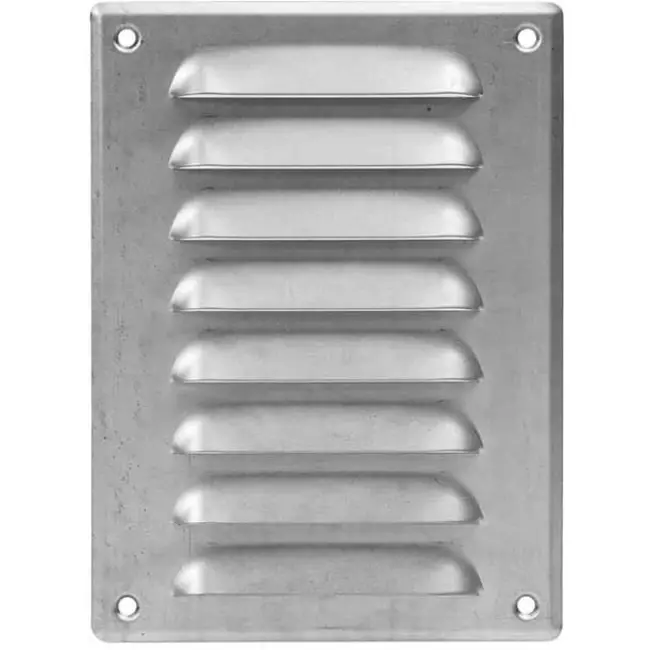 Grille de ventilation métallique carrée 140x190 mm zinc - MR1419Zn