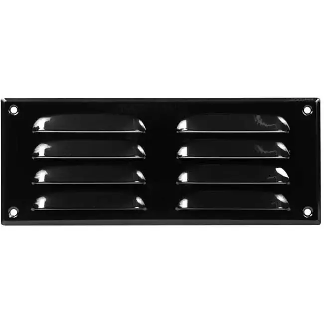 Grille de ventilation métallique carrée 260x105 mm noire - MR26105M - RAL9005