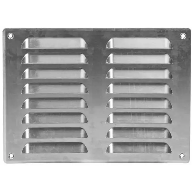 Grille de ventilation métallique carrée 260x190 mm aluminium - MR26105Al