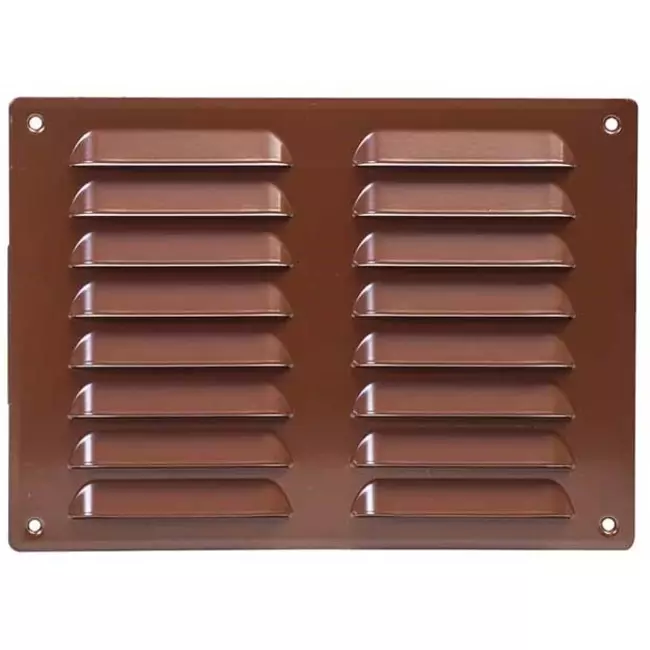 Grille de ventilation métallique carrée 260x190 mm marron - MR2619B