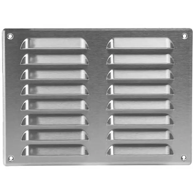 Grille de ventilation métallique carrée 260x190 mm acier inoxydable - MR2619i