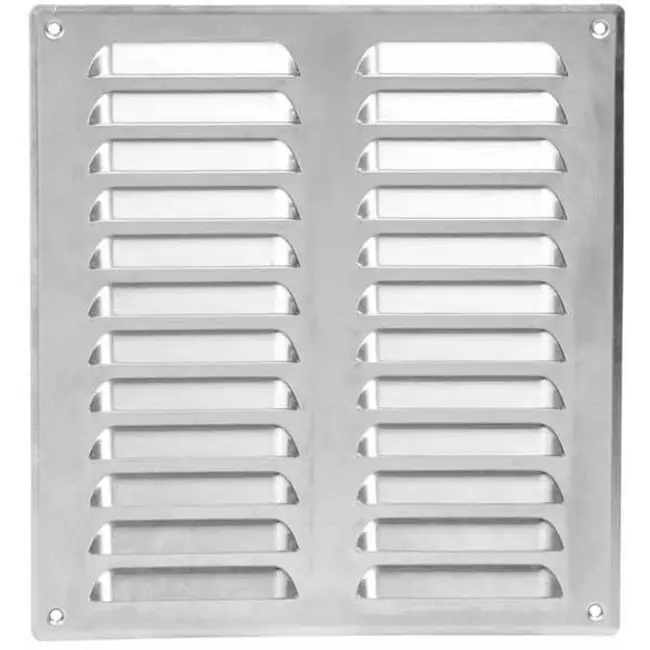Grille de ventilation métallique carrée 260x280 mm aluminium - MR2628Al