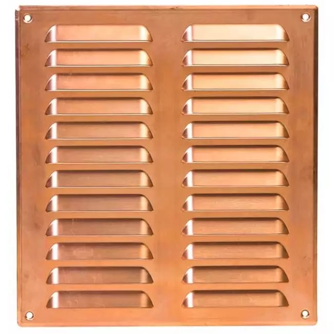 Grille de ventilation métallique carrée 260x280 mm cuivre - MR2628Cu