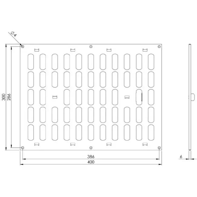Grille métal réglable 400 x 300 mm blanc - MR4030R - RAL9016