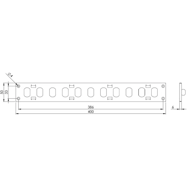 Grille métal réglable 400 x 50 mm galvanisée - MR405RZn
