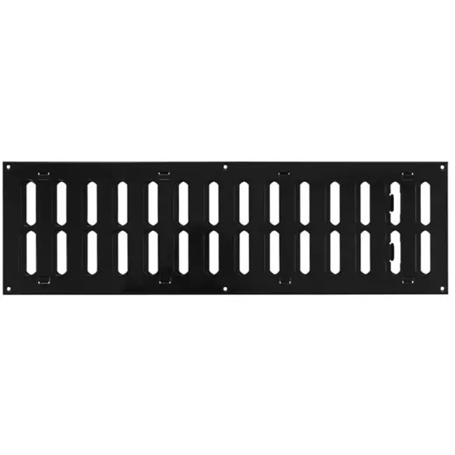 Grille métal réglable 500 x 150 mm noir - MR5015RM - RAL9005