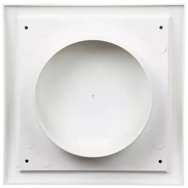 Grille de façade avec clapet anti-retour 190x190 mm diamètre 150 mm blanc - ND15FV