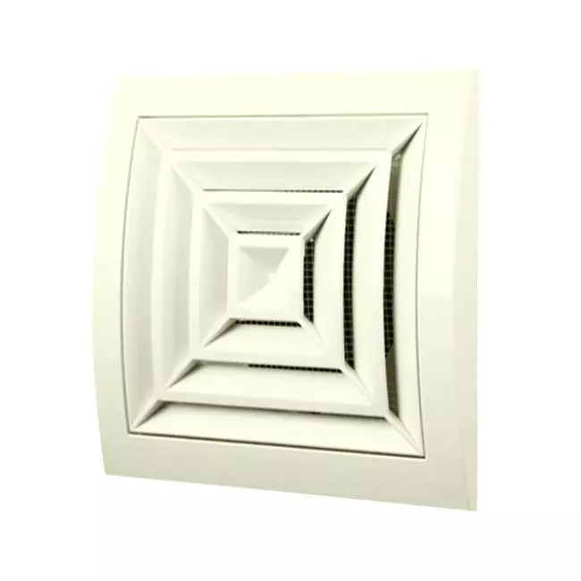 Grille de plafond carrée 150 x 150 mm diamètre : 100 blanc - ND10G