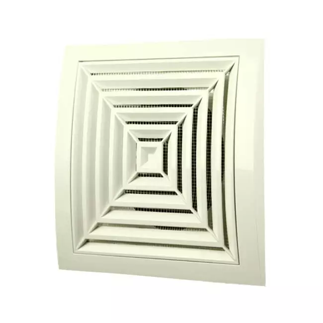 Grille de plafond carrée 190 x 190 mm diamètre : 125 blanc - ND12G