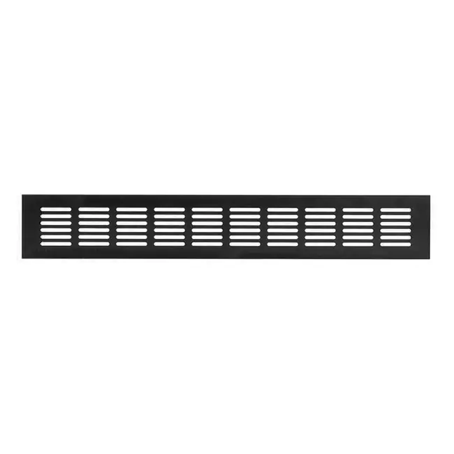 Grille de ventilation plinthe aluminium - noir L = 400 mm x H = 60 mm - RA640B