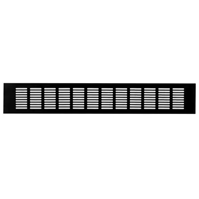 Grille de ventilation plinthe aluminium - noir L = 500 mm x H = 80 mm - RA850B