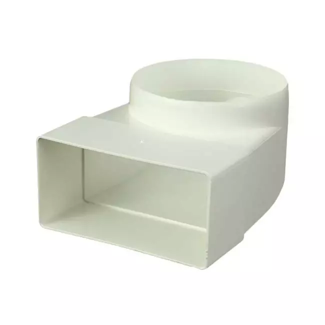 Coude vertical rectangulaire en plastique à 90° Ø 100 mm 110 x 55 - KLD