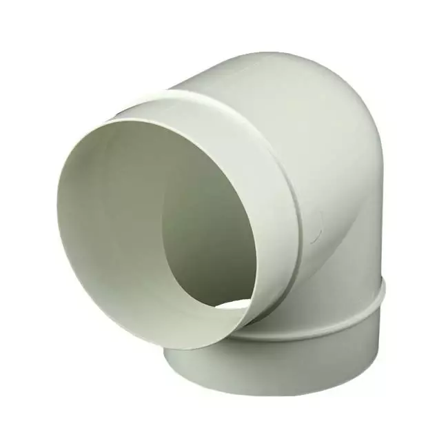 Diamètre du coude rond en plastique à 90° : 125 mm AL125-90