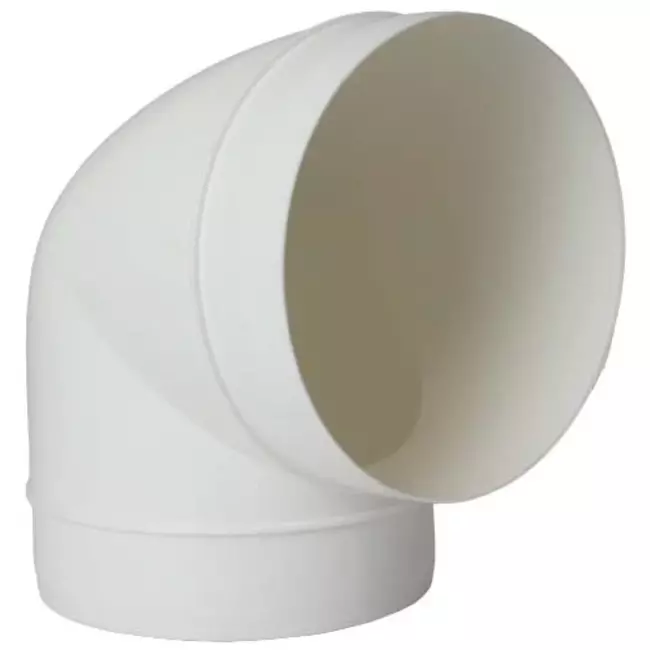 Diamètre du coude rond en plastique à 90° : 125 mm AL125-90