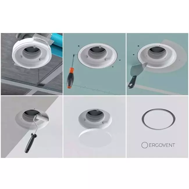 Ergovent bouche de ventilation sans cadre encastrable ronde 100 mm