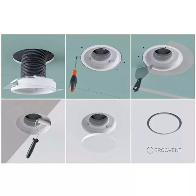Ergovent bouche de ventilation sans cadre encastrable ronde 100 mm