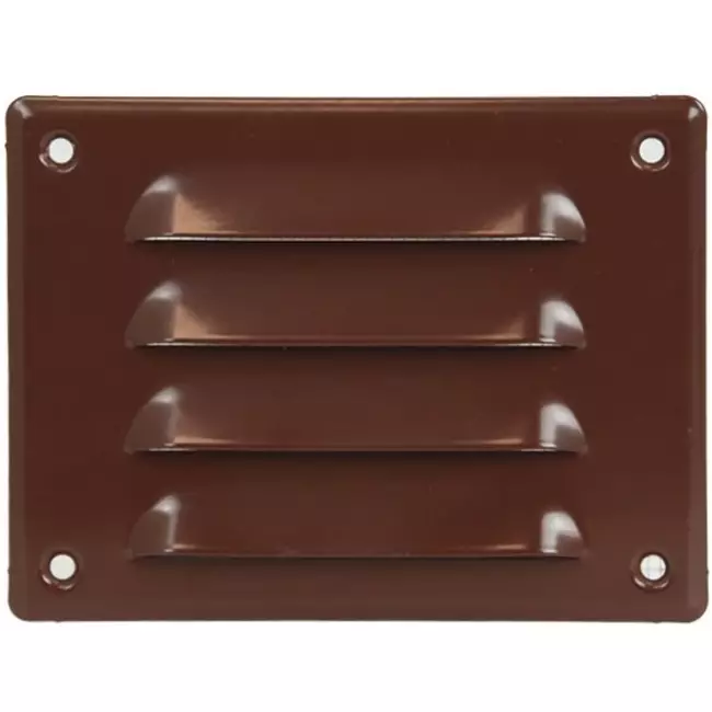 Grille de ventilation métallique carrée 140x105 mm marron - MR14105B
