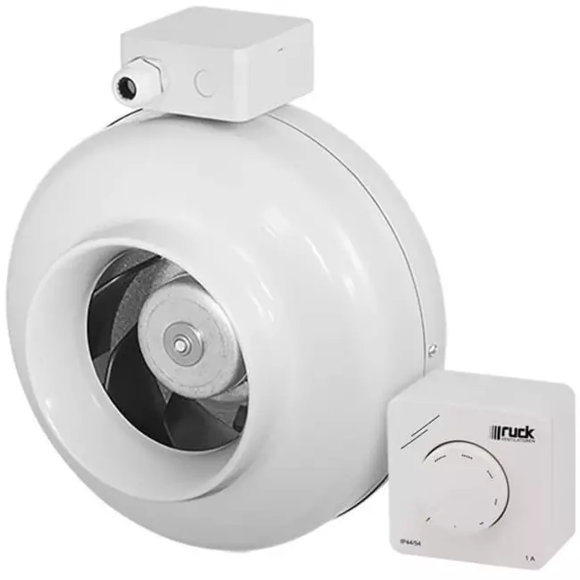 Ventilateur de gaines Ruck 300m³/h - Ø 125 mm + régulateur électronique continu 1,0 A