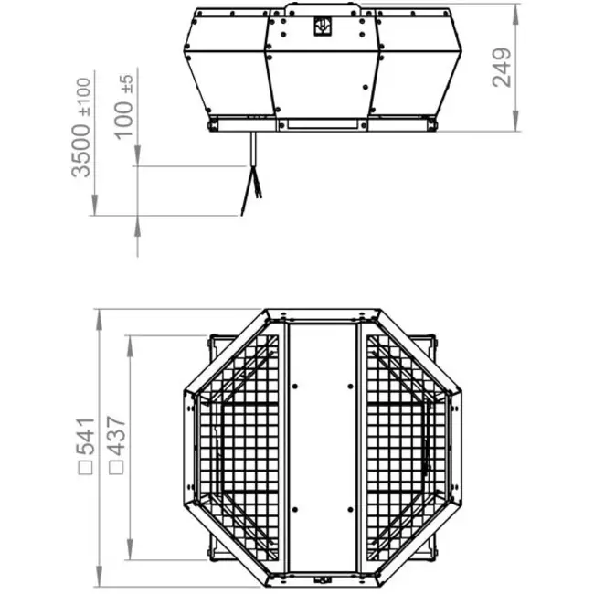 Ventilateur de toit métal vertical - DVA 315 E4P 43