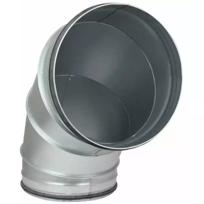 Coude spiralé rond 90° Ø 315 mm pour conduit rigide galvanisé
