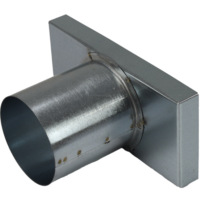 Couvercle 220x80 mm avec raccord de diamètre 80 mm pour le tuyau d'évacuation des fumées