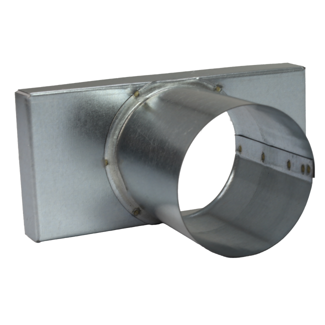 Couvercle 220x80 mm avec raccord de diamètre 80 mm pour le tuyau d'évacuation des fumées
