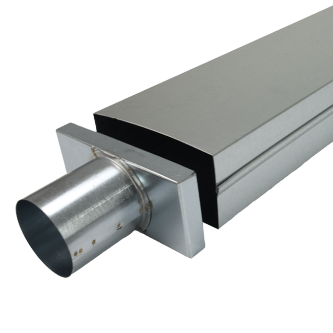 Couvercle 220x80 mm avec raccord de diamètre 80 mm pour le tuyau d'évacuation des fumées