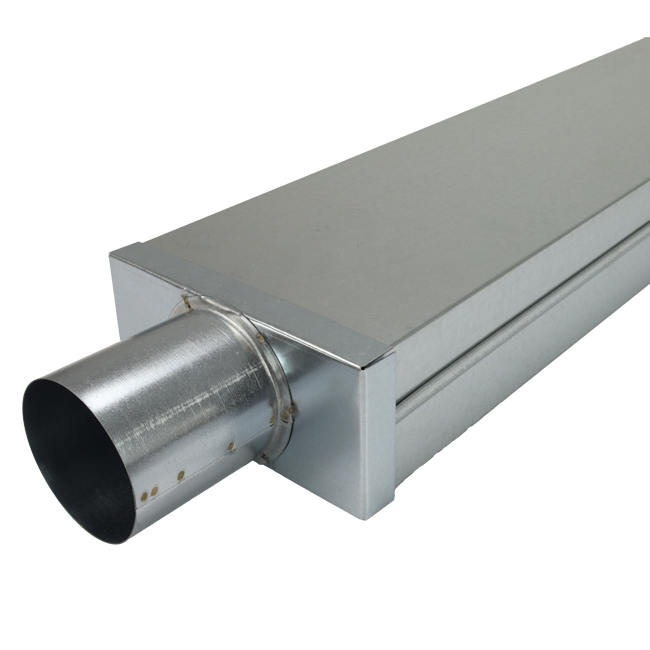 Couvercle 220x80 mm avec raccord de diamètre 80 mm pour le tuyau d'évacuation des fumées