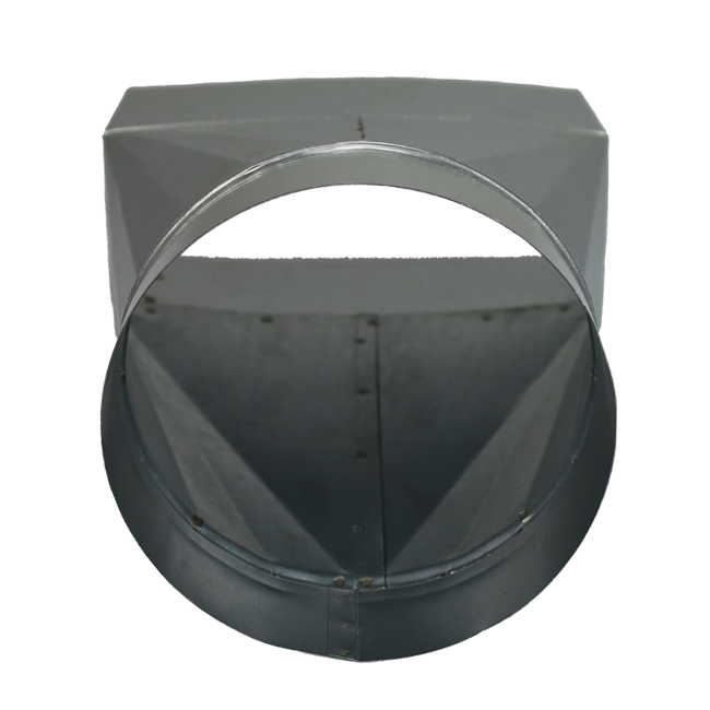 Adaptateur 220x80 mm au diamètre 125 mm pour gaine