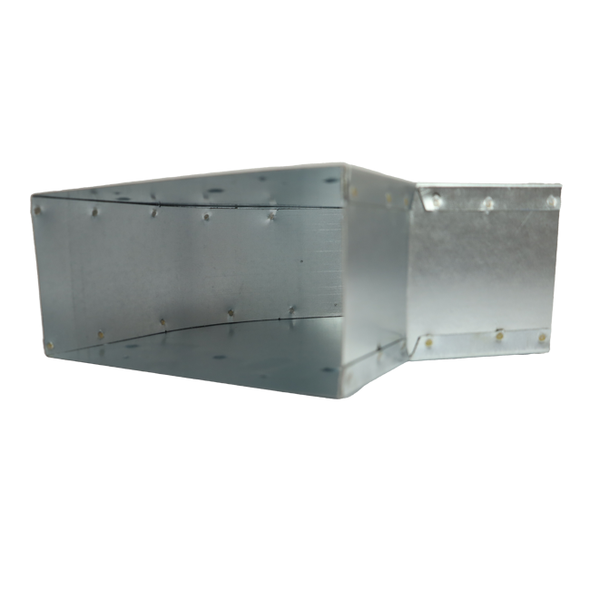 Conduit de ventilation d'effondrement courbe 45 degrés 300x80 horizontal