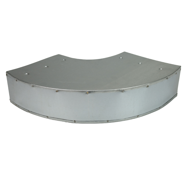 Conduit de ventilation d'effondrement courbe 90 degrés 300x80 horizontal