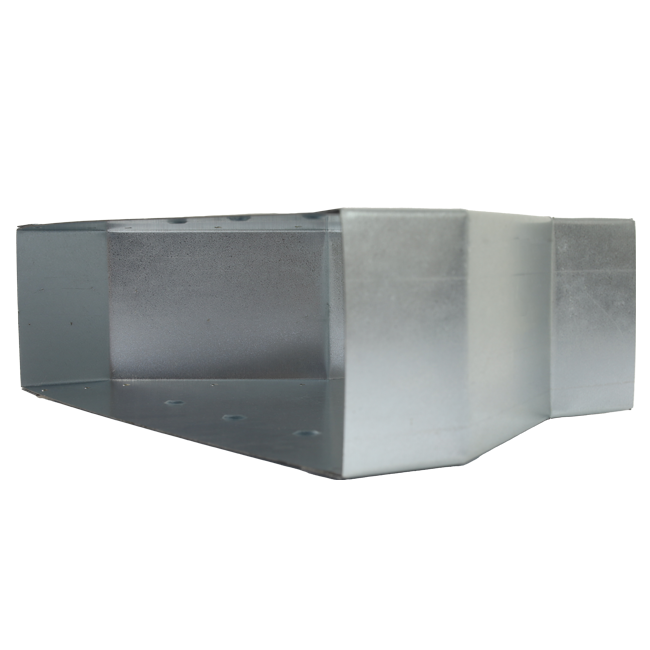 Réducteur de  300 x 80 mm à 220 x 80 mm pour gaines plates galvanisées