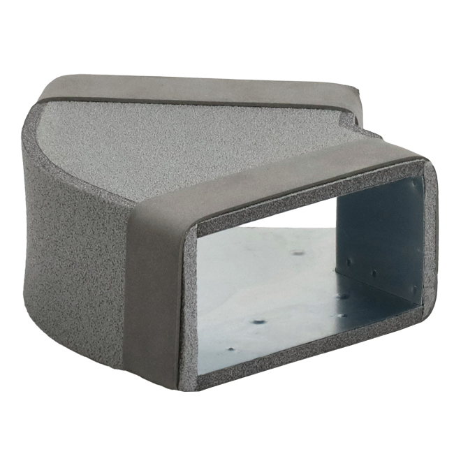 Coude à 45 degrés isolée 300mm x 80mm