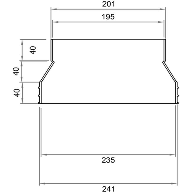 Wavin Ventiza Transition PVC ovale 235x80 mm vers 195x80 mm M/M