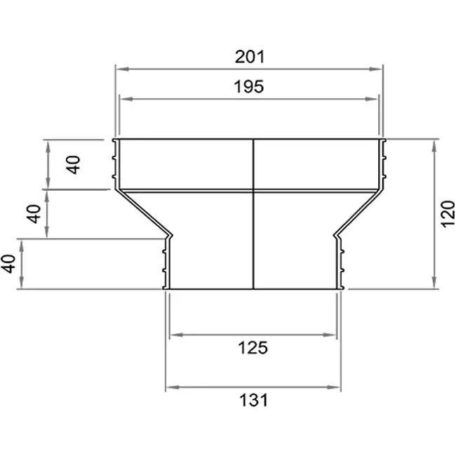Wavin Ventiza Transition PVC ovale 195x80 mm vers 125 mm M/M