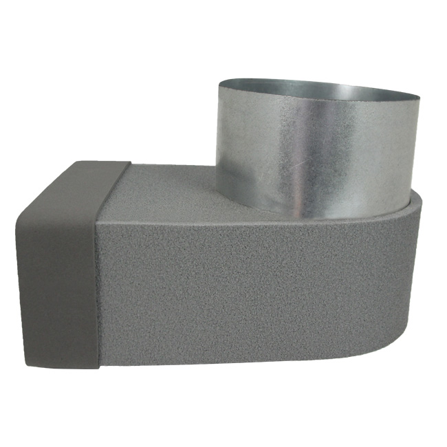 Thermoduct lepe Eckstück einfach symmetrisch 220x80 mm bis Durchmesser 125 mm