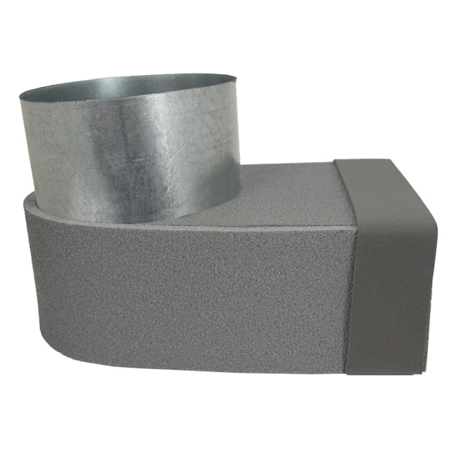 Thermoduct lepe Eckstück einfach symmetrisch 220x80 mm bis Durchmesser 160 mm