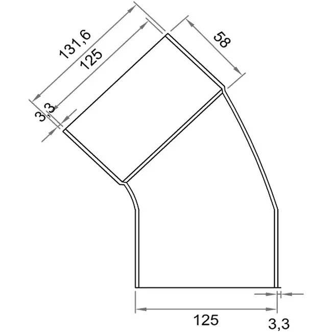 Wavin Ventiza coudée 45 degrés PVC rond par diamètre 125 mm M/S