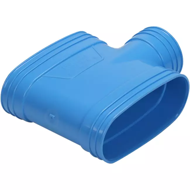 Wavin Ventiza Raccord T en PVC ovale 195x80 mm M/M/M