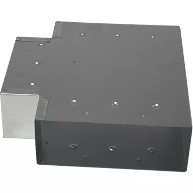 Pièce en T (coudée) 90 degrés 220x80 mm - 170x80 mm pour système d'évacuation des fumées